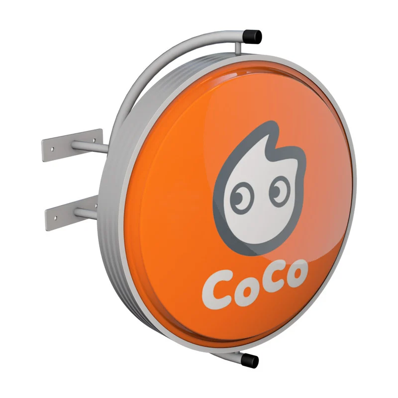 Поворотний круглий лайтбокс 70 см, двосторонній LED, 360°